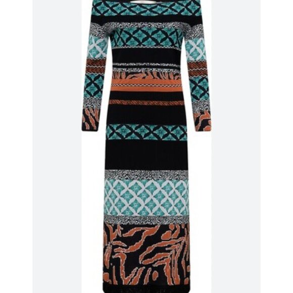 Diane von Furstenberg Multicolour Knit Stretch Midi Dress 14 - Picture 5 of 5